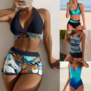 Women Ladies Tankini Set with Boy Shorts Padded Swimsuit Bathing Swim Costume
