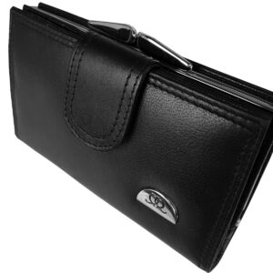 Womens Purse Real Leather 8 RFID Blocking Credit Card Slots Coins Ladies Wallets