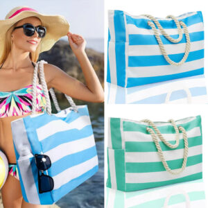 Women Beach Waterproof Bags Extra Large Tote Bag with Zip Travel Swim Multions
