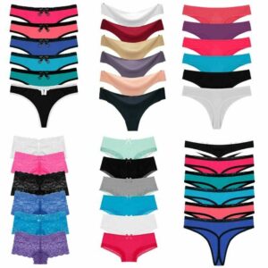 6 Pack Womens Cotton Underwear Thongs Panties Knickers Soft Ladies Sports Briefs