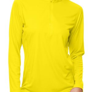 Women’s Long Sleeve Rash Vest UV Protective Swimwear – Light Yellow UK14/16