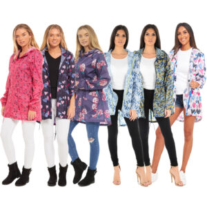 LADIES RAIN MAC WOMEN RAINCOAT FISHTAIL KAGOOL PARKA FESTIVAL HOODED JACKET COAT