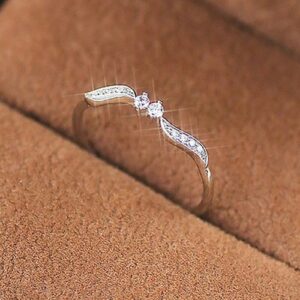925 Silver Filled Ring Women Cubic Zircon Elegant Wedding Gift Sz 6-10
