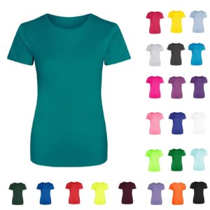 Womens Polyester T Shirt Plain Cool Breathable Quick Dry Wicking Sports Top