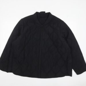 Marks and Spencer Womens Black Quilted Jacket Size 24 Plus
