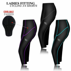 Ladies Cycling 3/4 Shorts Padded Women CoolMax Anti-Bac Padded Leggings Summer