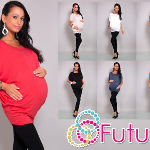 Women’s Maternity Top Mini Dress Boat Neck Pregnancy Tunic Sizes 8-18 8127