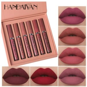 6PCS/Set Long Lasting Lip Gloss Glazed Matte Beauty Liquid Lipstick Lip Make-up
