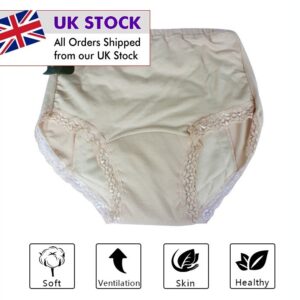 Women Ladies Cotton INCONTINENCE Pants WASHABLE WITH PAD Briefs Knickers UK