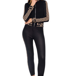 Women Tracksuit Loungewear Set Top Bottom Monogram pattern Long Sleeve Full Set