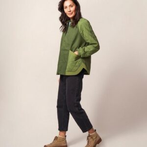 White Stuff Avery Women’s Quilted Jacket Ladies Casual Warm Long Sleeve Coat