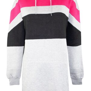 Womens Zip Up Fleece Ladies Hooded Top Long Sleeve Hoody Sweatshirt Jacket Dress