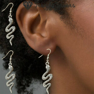 Vintage Snake Shape Dangle Earrings Sterling Silver Jewelry Gift For Women Girls