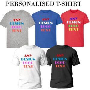 Personalised T-Shirt Custom Text Logo Printed Men Women Kid Stag Hen Do Top Tee