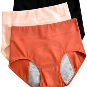 3 Pack Cotton Knickers, High Waisted Sanitary Pants,Incontinence Knickers Extra Wide Gusset,Full Coverage Womens Knickers,Period Pants Heavy Flow,Postpartum Underwear Leakproof