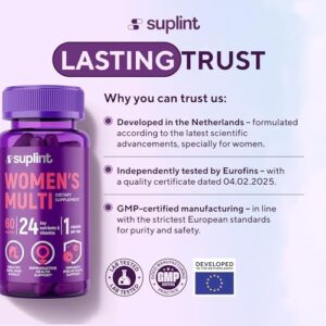 High-Potency Multivitamin Capsules for Women – Multivitamins A-Z Complex with Vitamin B6, Iron, Zinc & Vitex – 60 Capsules – All-in-One Premium Multivitamin